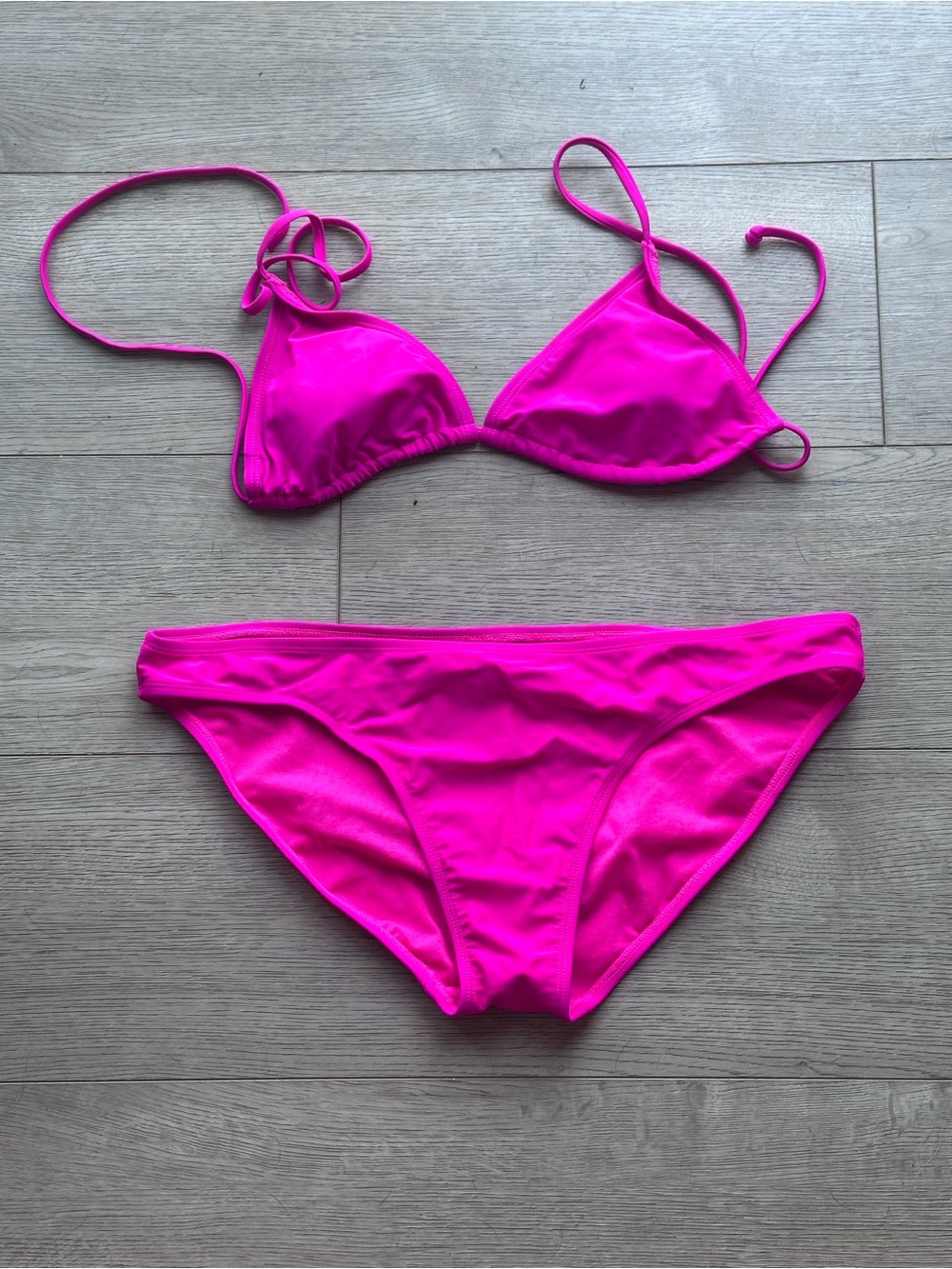 Old Navy Pink String Bikini Top medium bottom large